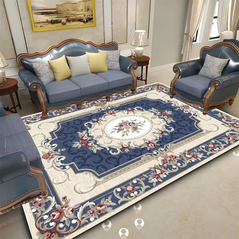 VIKAMA French Luxury Living Room Carpet Vintage Persian Bedroom Bedside Rugs Mat Modern Style Coffee Table Floor Sofa Blanket