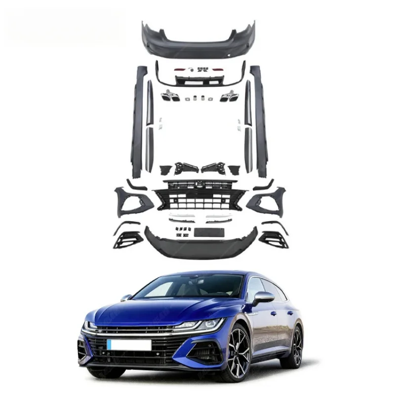 

Auto Car Facelift for VW Arteon 2021+ Upgrade to R-line Style Body Kit with Front and Rear Bumpers Side Skirts