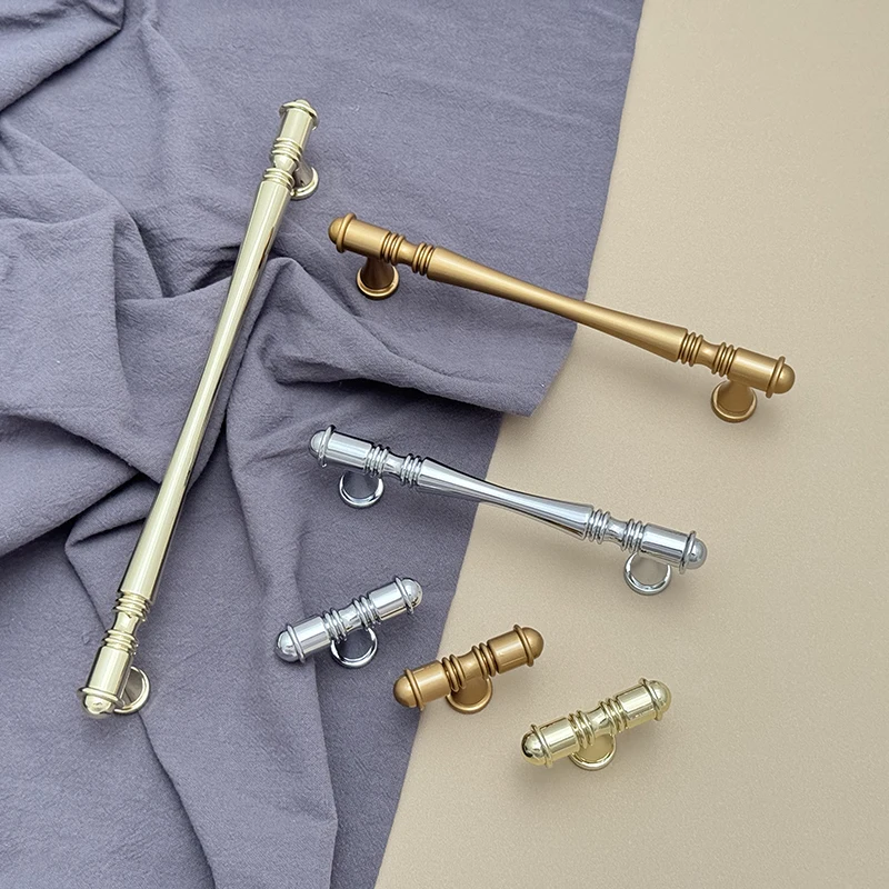 French 3 Colors Furniture Handle Wardrobe Cabinet Closet Door Knob Dressing Table and Drawer Pulls European Hardware