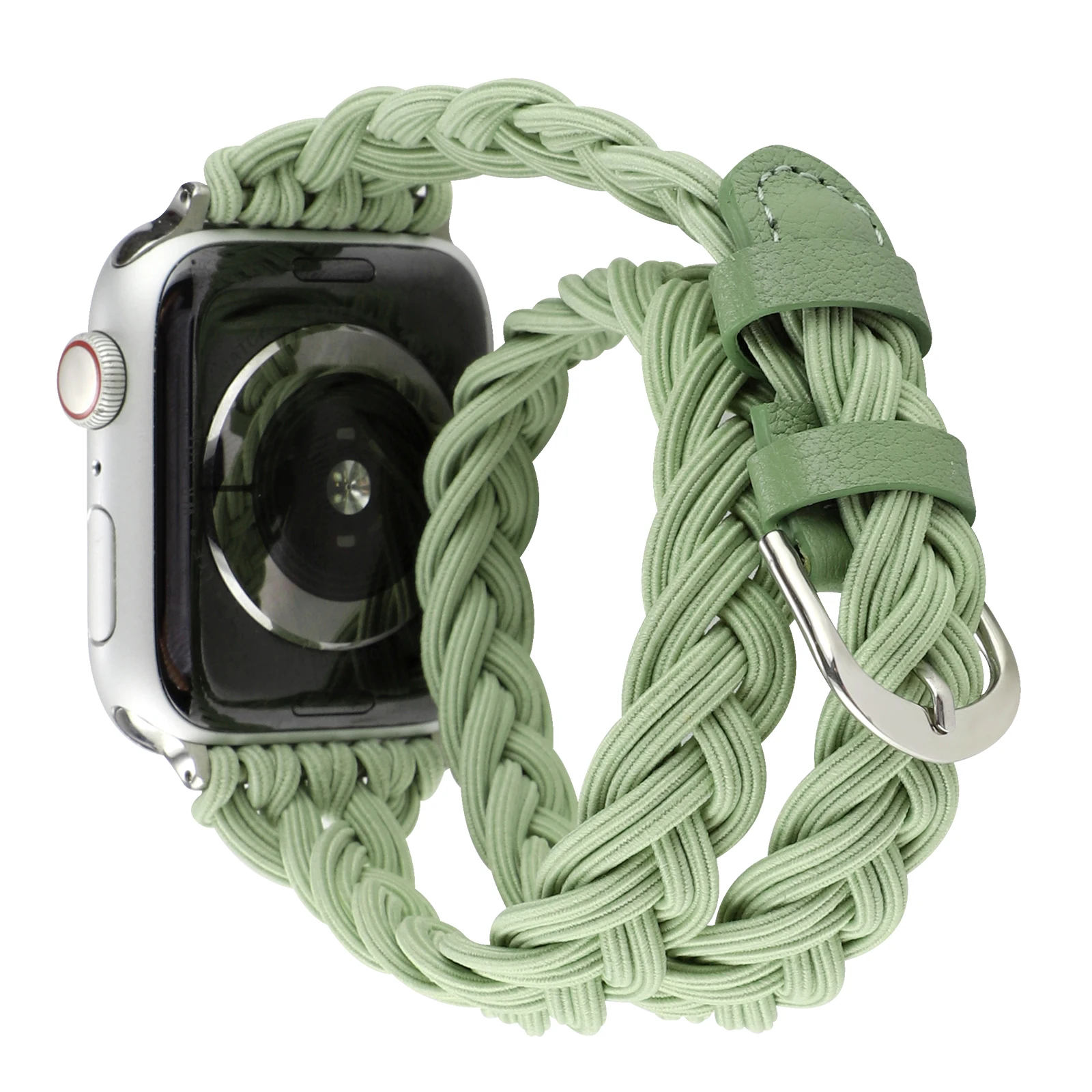 Correa para Apple Watch pulsera banda trenzada elástica de doble bucle para 49mm 45mm 44mm42mm41mm40mm38mm correa trenzada a mano para Iwatch