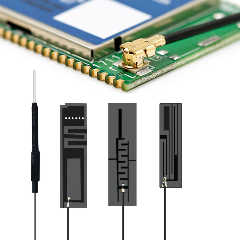 10 buah 433MHz Lora Internal PCB FPC fleksibel FPC antena 5dbi 470 ~ 510MHz U.fl 13CM 1.13 kabel untuk Lora modul RA-02