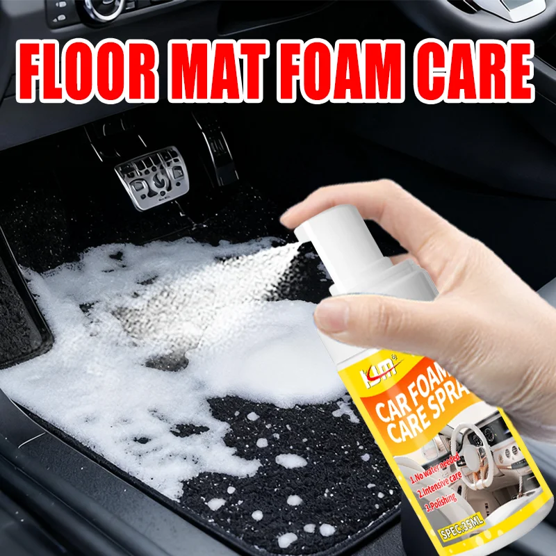 KJM Multi-Purpose Car Foam Care Spray No-Rinse Deep Cleaner for Car Leather Seat, Floor Mat, Steering Wheel, Ceiling & Tire