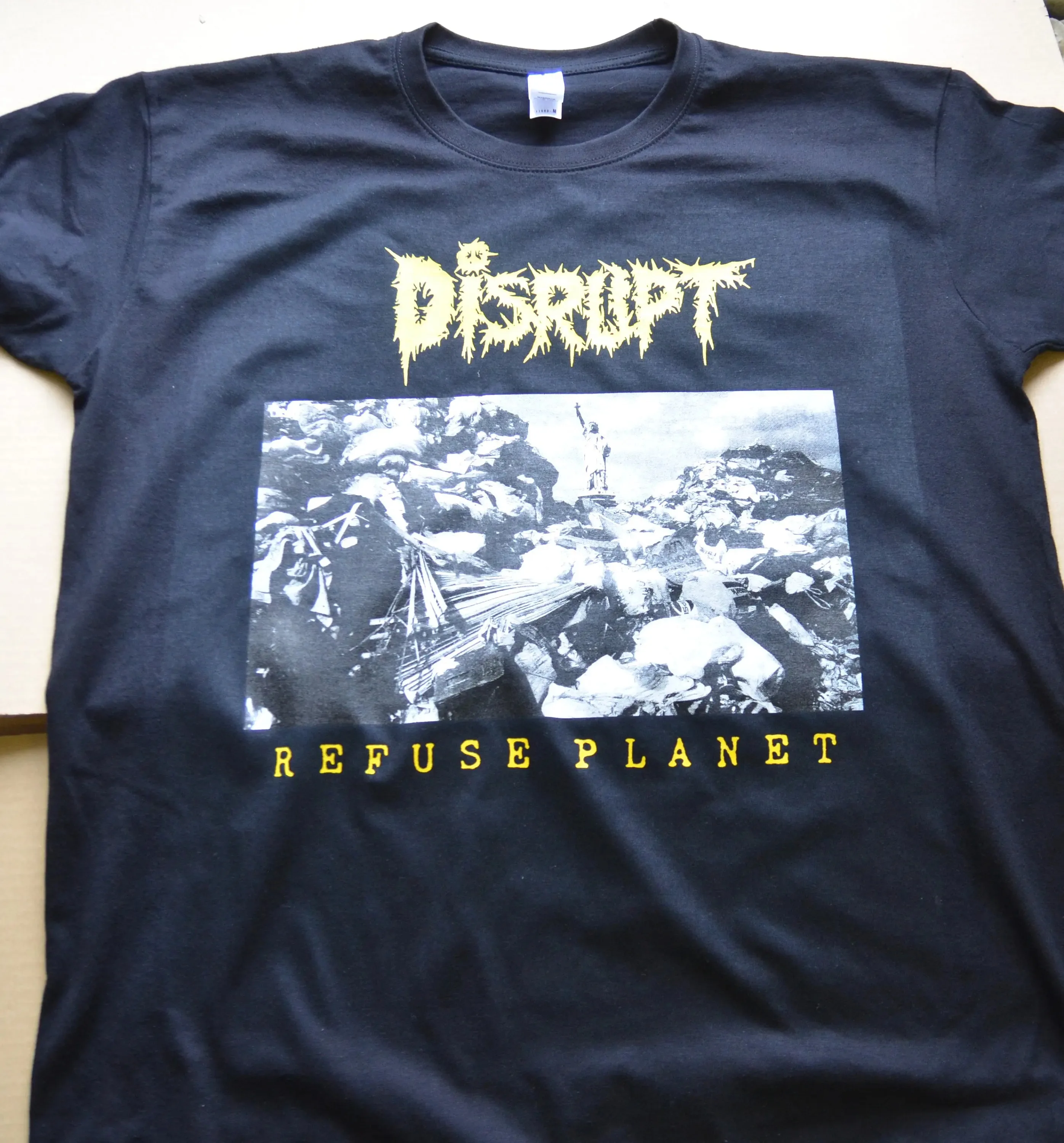 Disrupt Refuse Planet Hardcore Crust Punk Grind T Shirt Merch