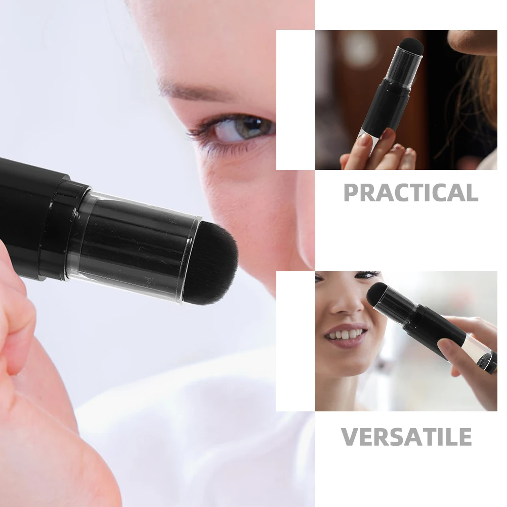 

2pcs Refillable Powder Brush for Loose Powder Dense Foundation Travel Makeup Blush Applicator Portable Bottle