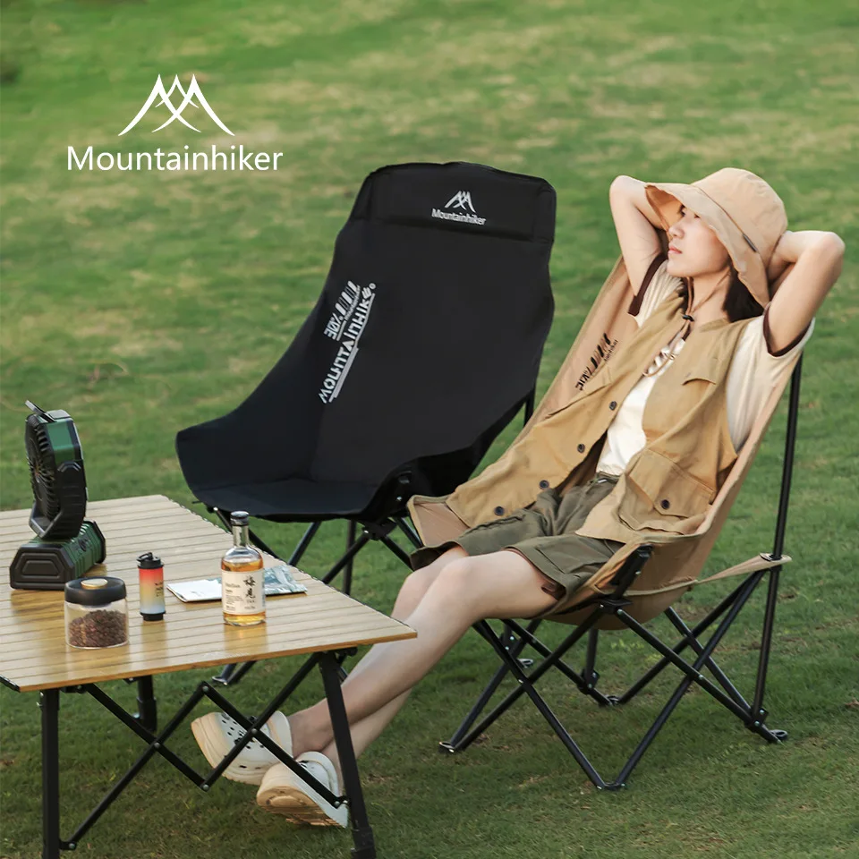 

Mountainhiker Outdoor Folding High Moon Chair Camping Portable Lounge Backrest Chair Fishing Picnic Stool