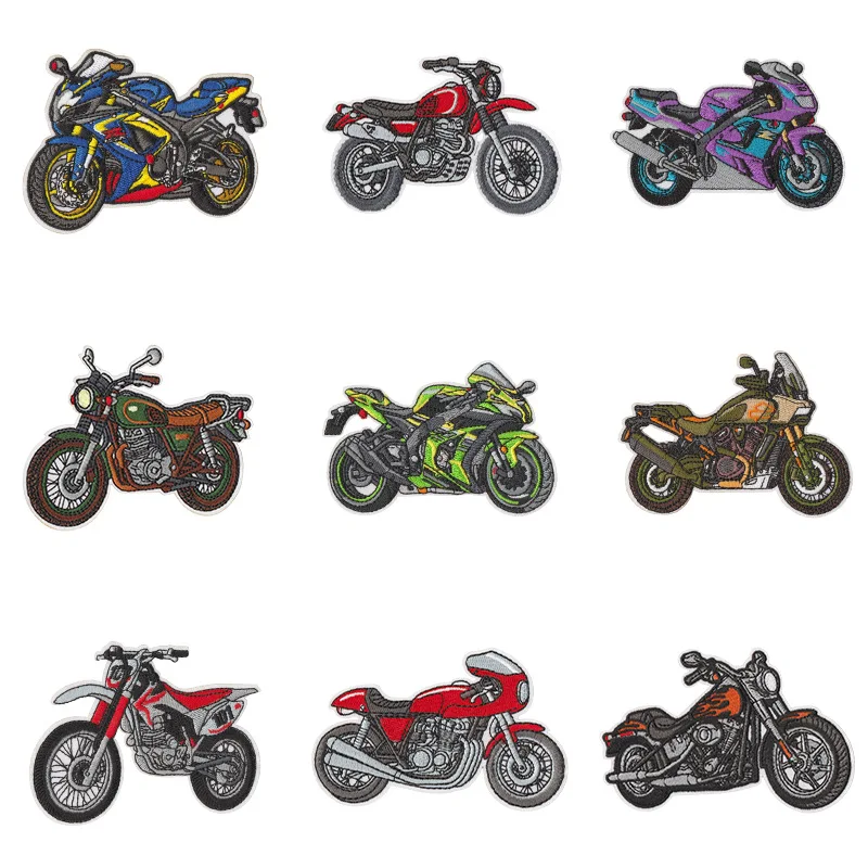 Vintage Motorcycle Embroidered Patch for Jeans Repair Retro Cruiser Racing Bike Denim Decoration