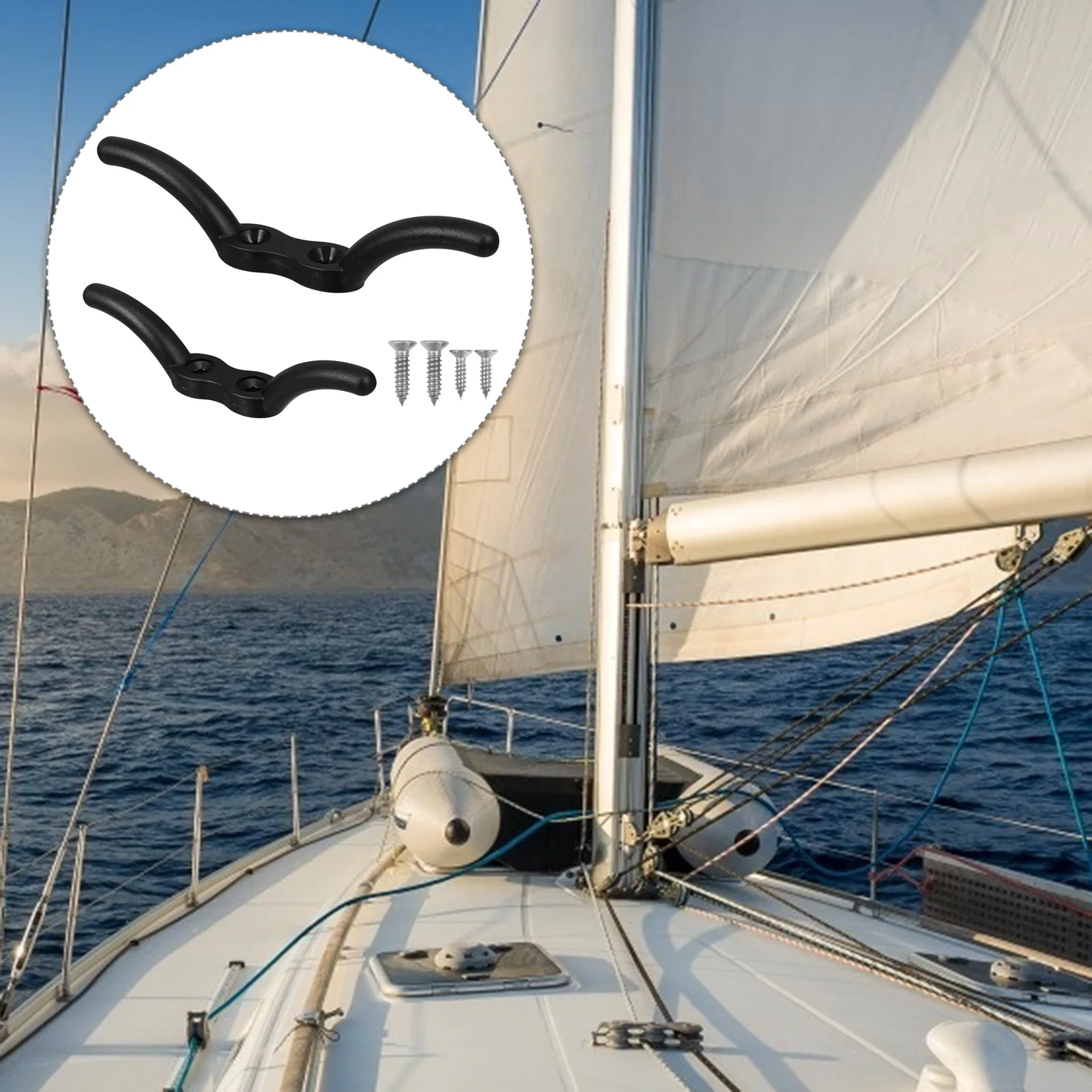 

2Pcs Flagpole Cleat Hook Strong Nylon Construction 2 Stainless Steel Screws Per Cleat Easy to Use Flag Pole Hook