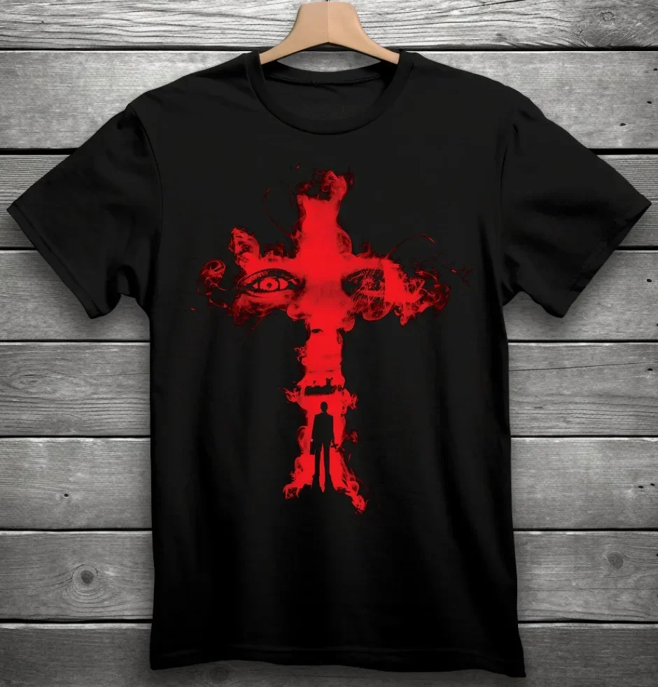 

Экзорцист из фильма ужасная футболка Black Regan Red Cross Tee