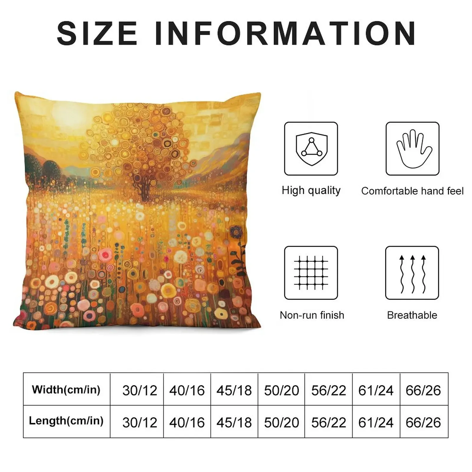 Klimt Flower Garden Gold Throw Pillow Cushion Cover Luxury ornamental pillows luxury home accessories pillow