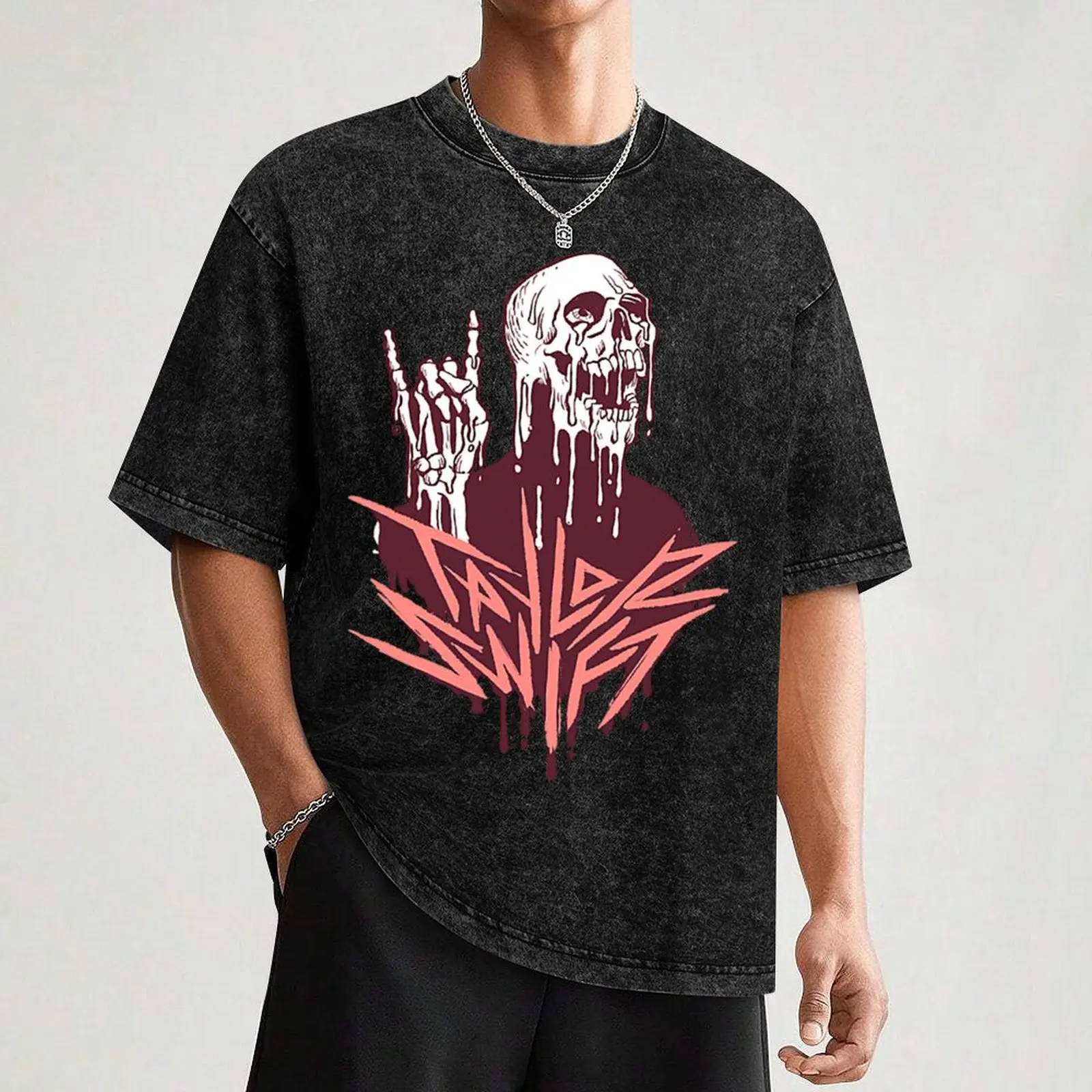 تي شيرت معدني سويفت سريع الجفاف تي شيرت كبير الحجم تي شيرت رجالي #3