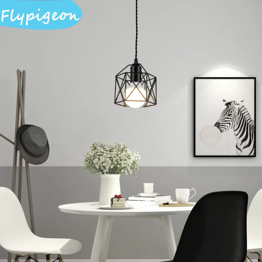 

Nordic Iron Art E27 LED Golden Pendant Light For Bar Bedroom Study Living Room Bedside Black Lighting Fixtures Decor