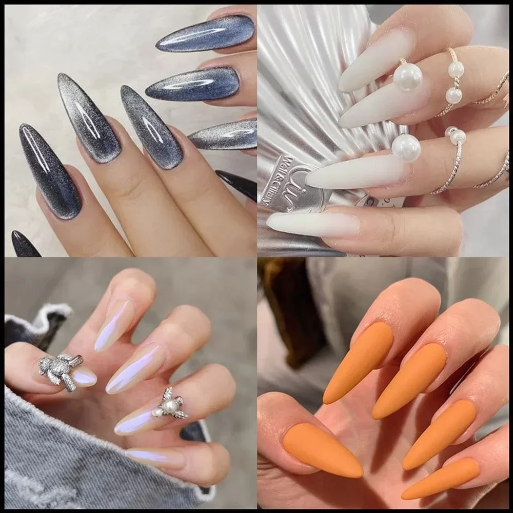 Punte per stampi per unghie in acrilico trasparente da 100 pezzi - Stampi per nail art finti per costruzione rapida per manicure e estensione fai-da-te