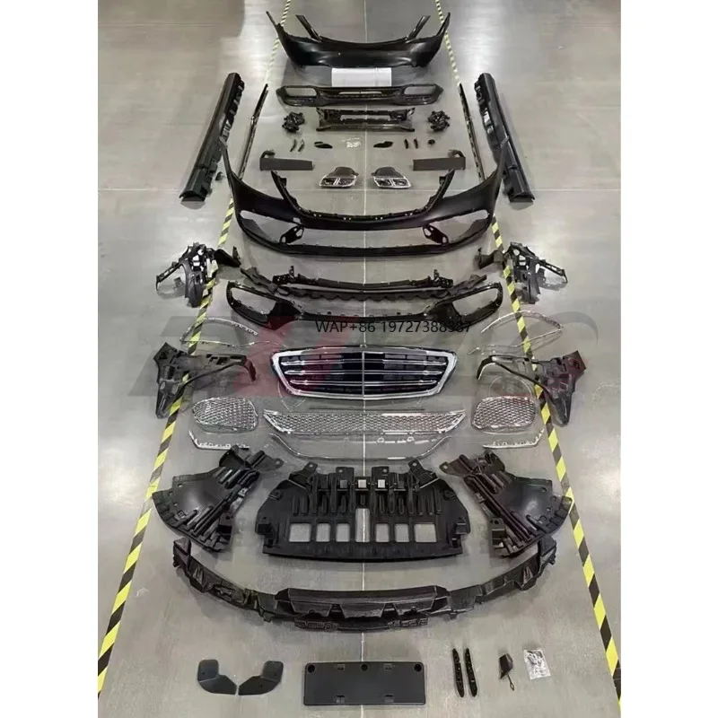 Body Kit for S Class W222 14-20 Upgrade to S65 Include Front and Rear Bumper Assembly with Grille and Auto Lamps
