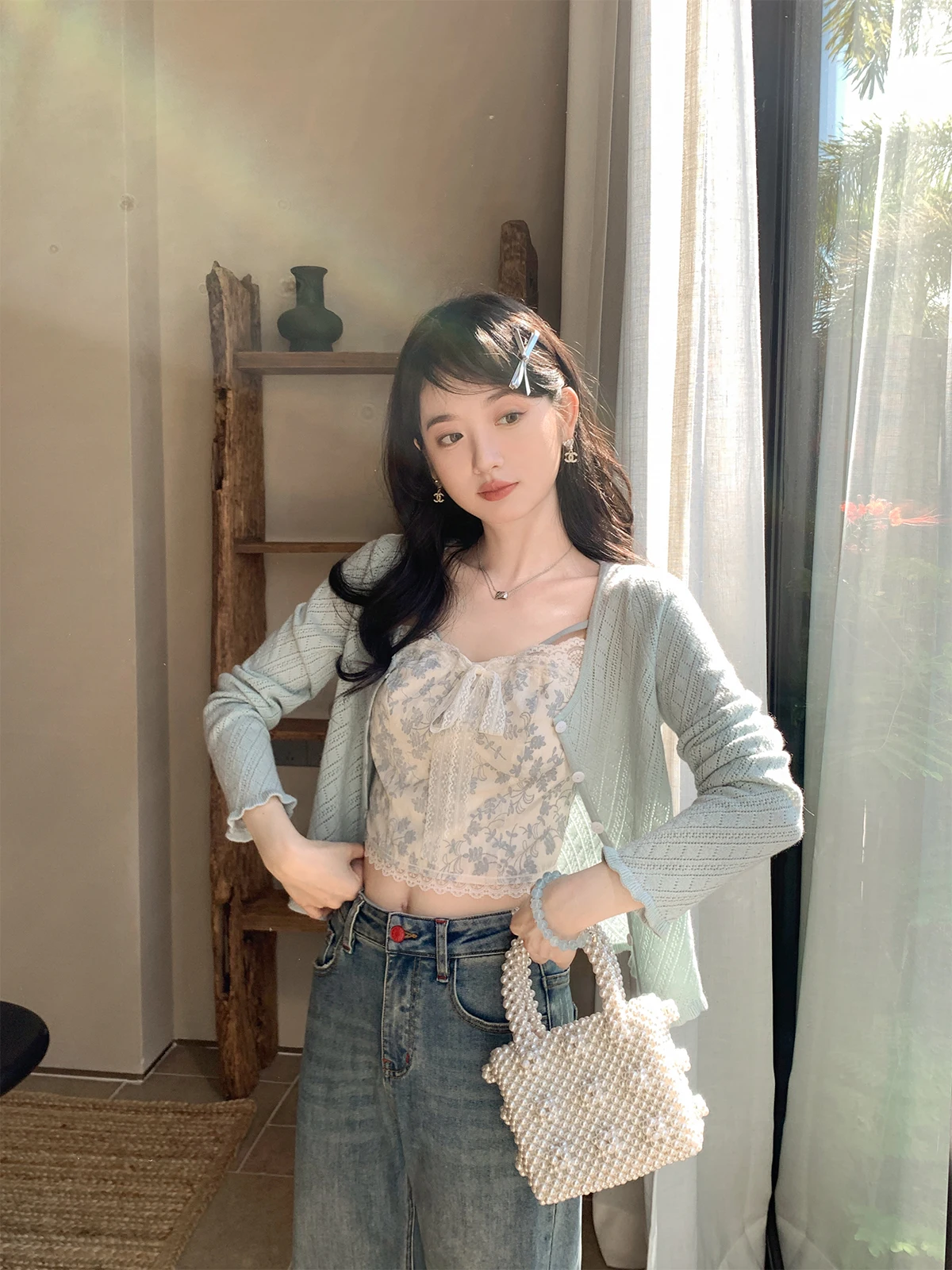 

Вязаный свитер Miss Squirrel Spring с вырезами, простой, удобный, в корейском стиле, женский, милый, с длинными рукавами, круглым вырезом...