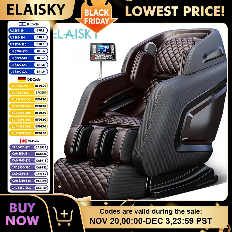 

Electric Massage Chair Full Body 4d Zero Gravity Bluetooth Music Office Body care chair Heating Free Shipping Massage Chair