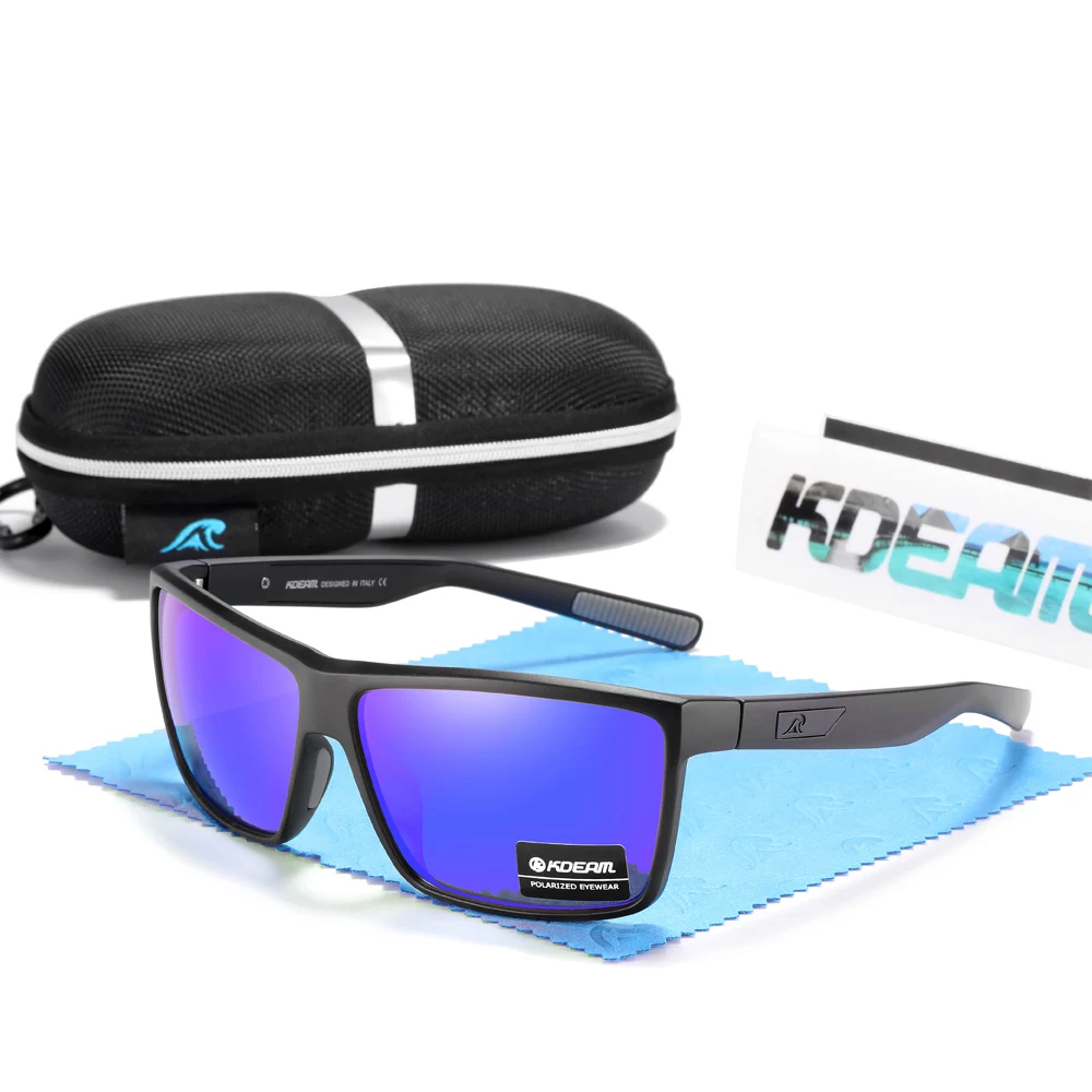 KDEAM Scratch Widerstand Sonnenbrille Männer Polarisierte 100% UV Schutz Sonnenbrille Integral Frühling Scharniere Und Gebogene Tempel KD029 – Detail 22
