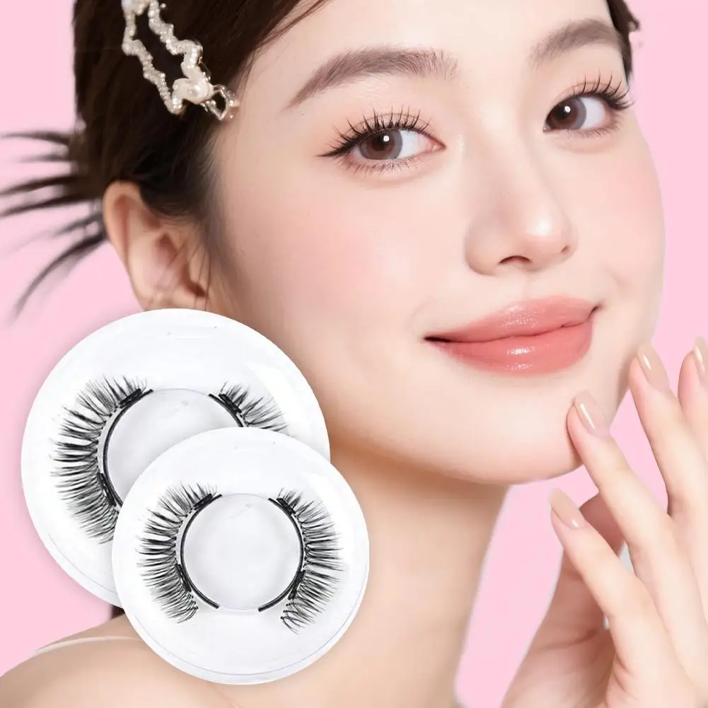 1쌍 자석 속눈썹 수제 풍성한 인조 밍크 속눈썹 자연스러운 인조 속눈썹 및 자석 핀셋 세트 메이크업