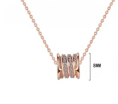 925 Sterling Silver Classical Waist Bead Pendant Necklace Cubic Zircon Neck Chain for Women Birthday Valentine\'s Day Gift BSN318