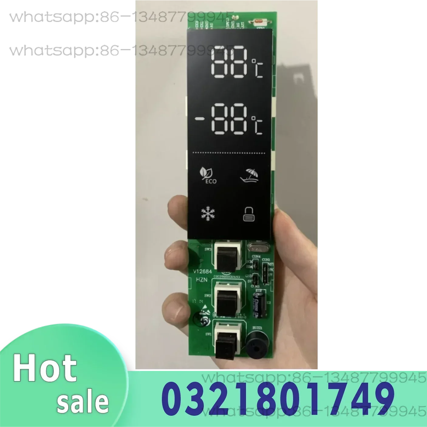 

Panneau d'affichage d'essai du réfrigérateur 100% 0321801749 W27-51 V98538e V98538