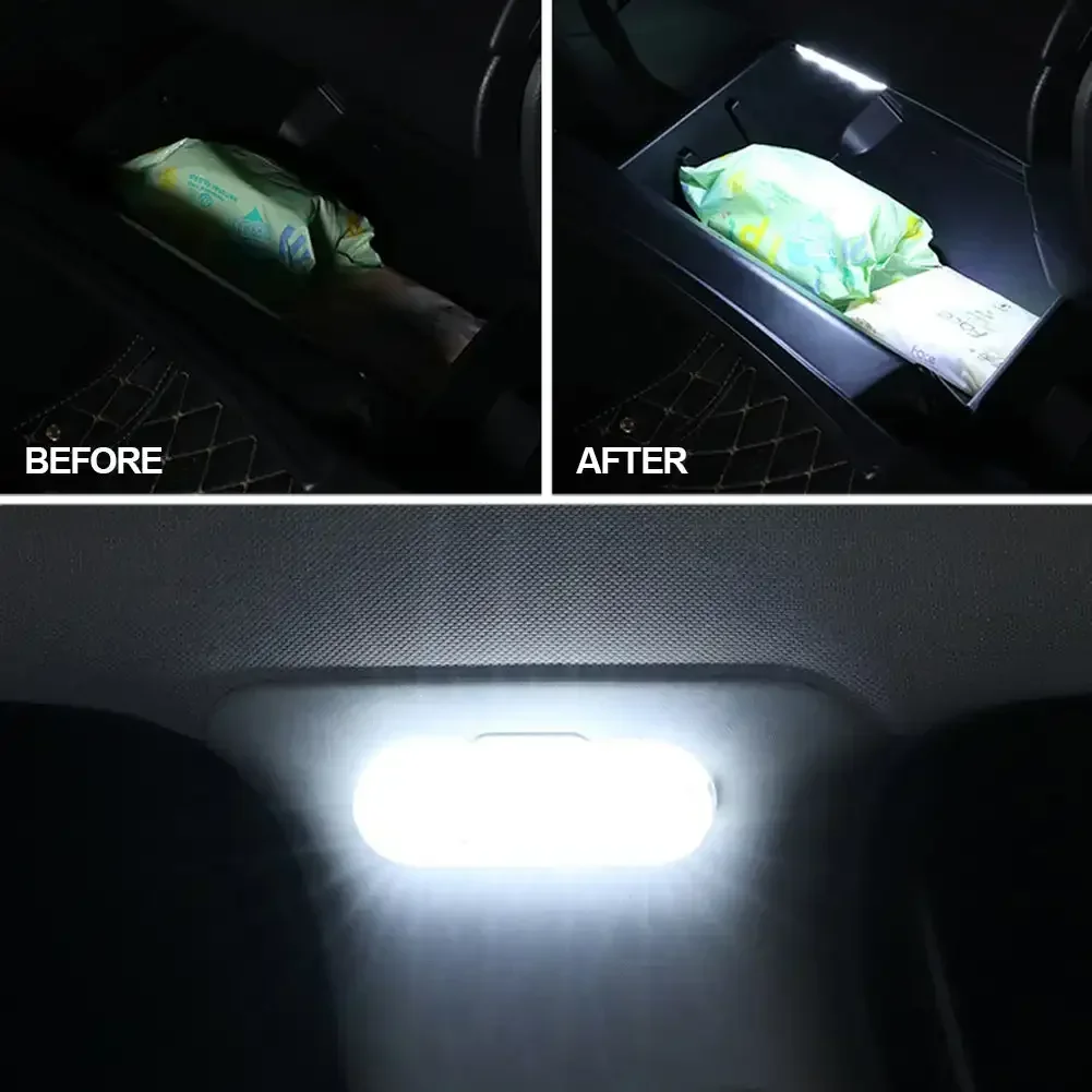 Rechargeable Car Interior Lights Indoor Auto Ceiling Lamp Night Touch Light Hand Reading Light Car Roof Magnets Reading Lamp