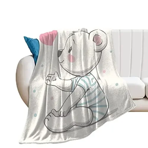 

Милые Пледы из мультфильма корова медведь для дивана, дивана, кровати, мягкие, легкие, плюшевые, уютные, большого размера