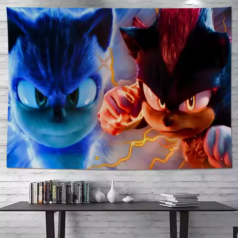 S-Sonic The H-Hedgehog Happy Birthday Backdrop Background Vinyl Women Birthday Party Cake Table Decorations Photoshoot Banner