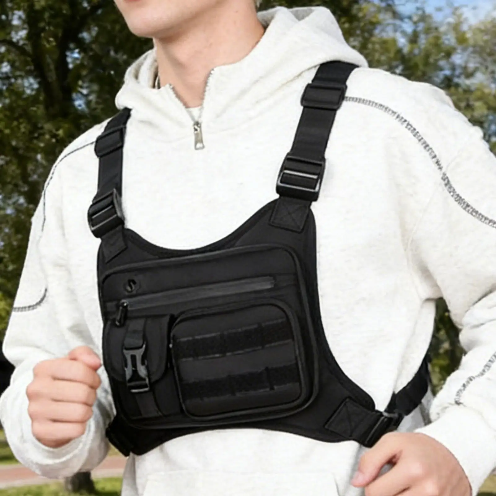 

Outdoor Chest Bag Men's Vest Waterproof Anti-Theft Chest Pack Cycling Bags Running Front Chest Bag Sport Chest Pack