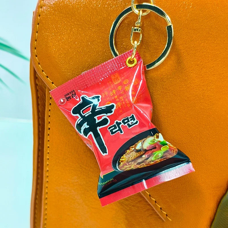 Simulation Instant Noodles Keychain On The Phone Mini Snacks Pendant Bag Pendant Christmas Gifts For The New Year image 4
