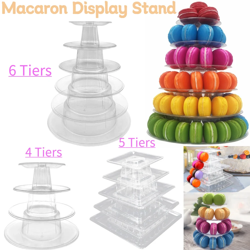 Soportes para postres para fiesta de boda, 4/6 niveles, bandeja de exhibición para magdalenas y macarrones, soporte para pastel de Fondant de mesa para el hogar