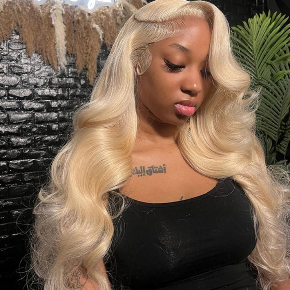 #613 Honey Blonde Body Wave Lace Front Human Hair Wig 13x6 HD Transparent Lace Frontal Wig Pre Plucked Brazilian For Women