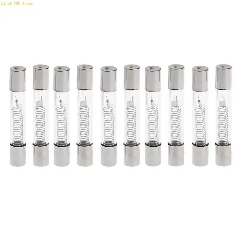 W3JE 10ピース高電圧マイクロ波オーブンヒューズガラスチューブ5KV 0.8A 800MA高速ブローヒューズマイクロ波オーブン修理部品