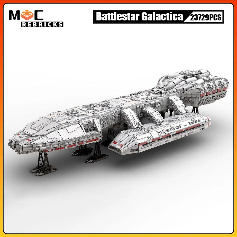 MOC Star Movie Military Weapon Galactica SpaceShip Building Block DIY Assembly Model Battlestar Collection Kit Bricks Toys Gift