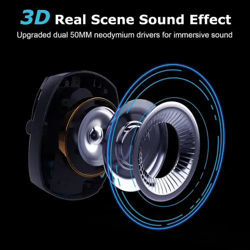 Imagen 2 del producto Auriculares para juegos con micrófono desmontable con cancelación de ruido, conector con cable de 2,4G Bluetooth-USB-3.5mm, 3 modos para dispositivos múltiples