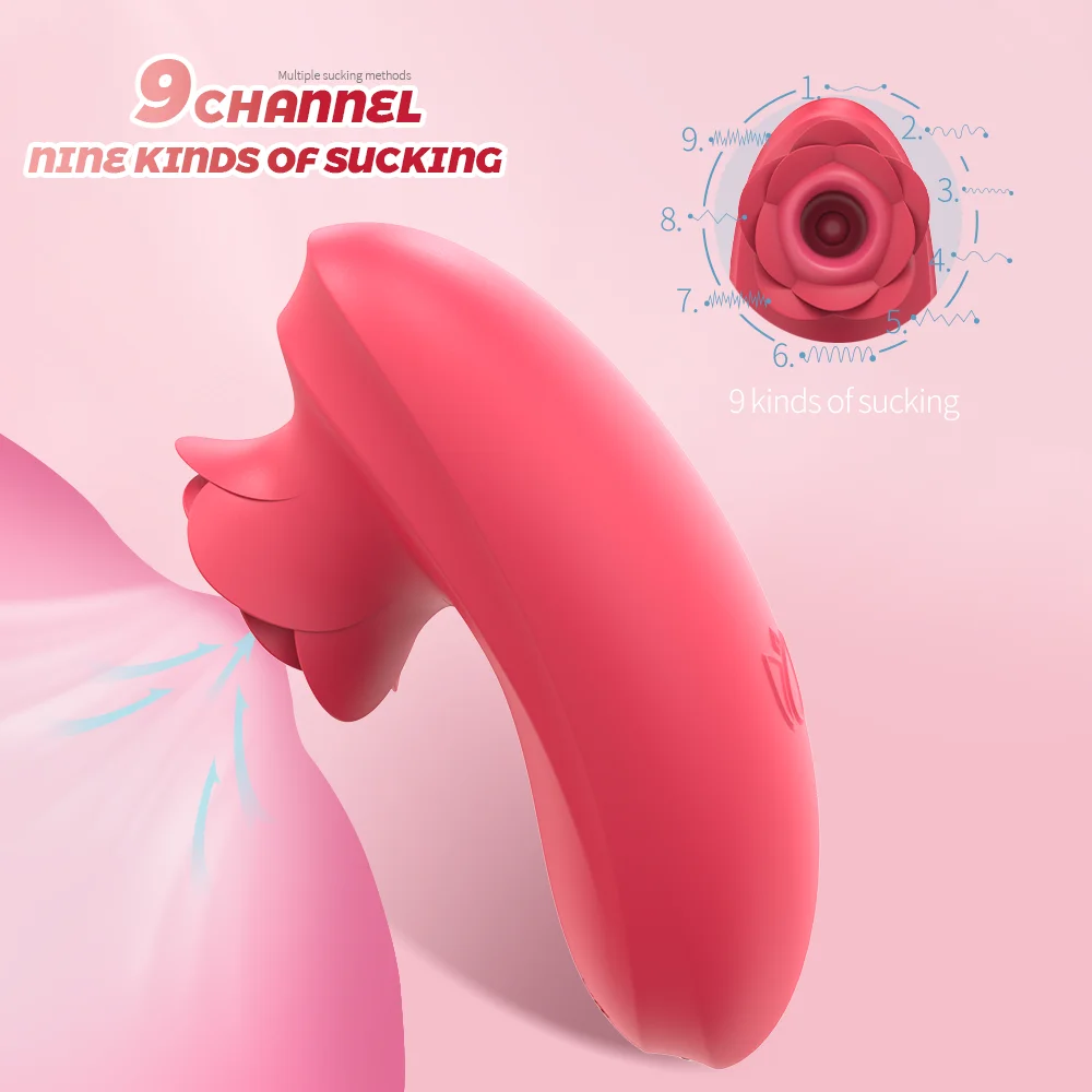 Rose Sucking Vibrator Clitoris Clitoral Nipple Clit Sucker Vacuum Stimulator 9 Mode Powerful Vibration Female Sex Toy for Women