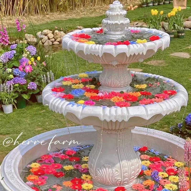 European-style Fountain Outdoor Courtyard Garden Fish Pond Fountain Landscape Decoration Wedding Ornaments Wishing Pool