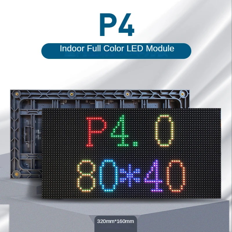 320*160mm P4 LED Screen Panel Module 80*40 Pixels 1/20 Scan Indoor 3in1 SMD RGB Full Color P4 LED Display Panel Module