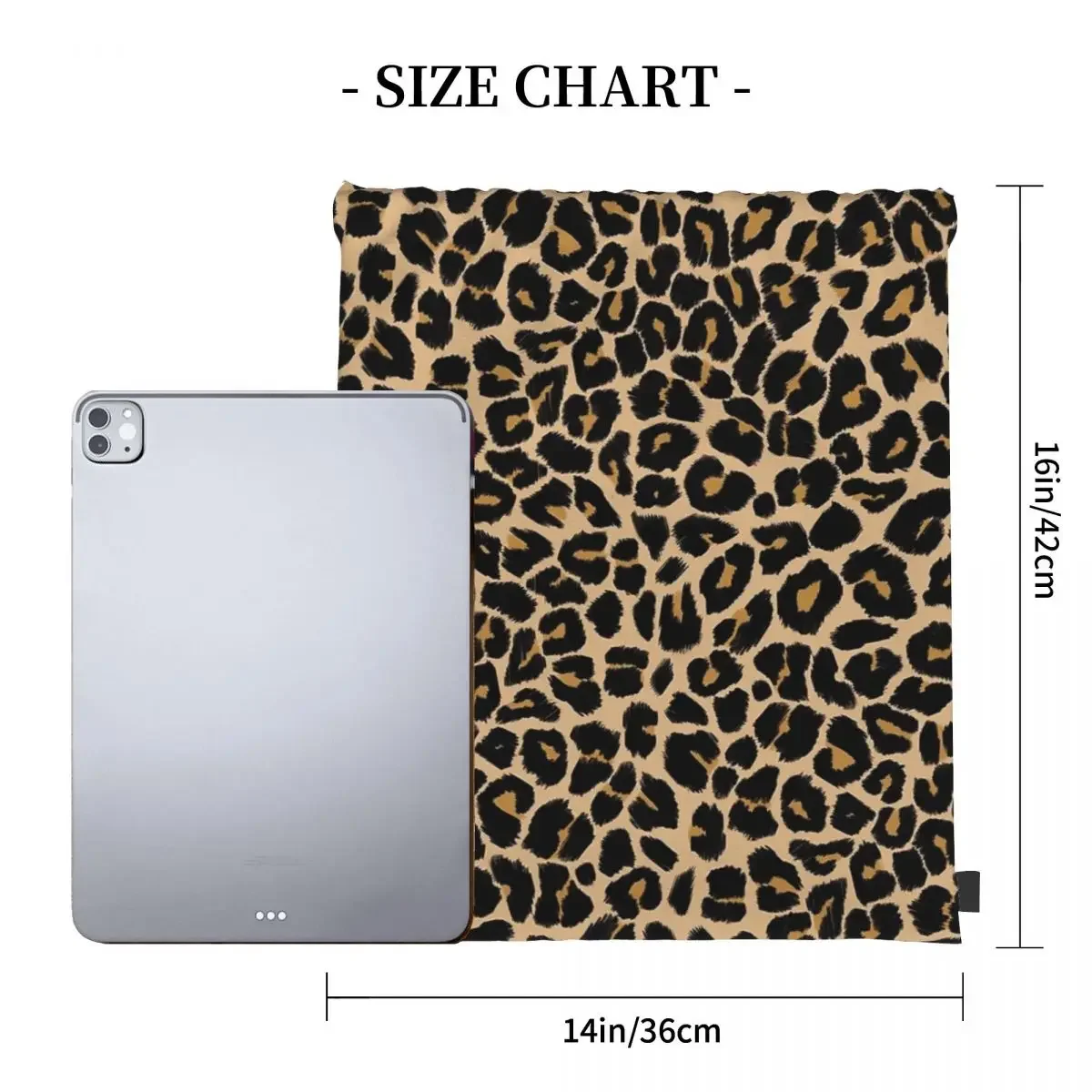 Leopard Print Traditional Colours Backpacks Drawstring Bags Drawstring Bundle Pocket Shoes Bag BookBag For Man Woman Students