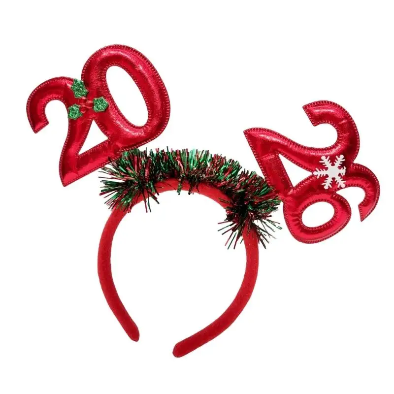 39BD 2026 Schimmernder Neujahrs-Kopfschmuck, Feiertagsparty-Haarreif mit gepolsterter Zahl für Abendpartys und Feiertagsfeiern – Detail 8