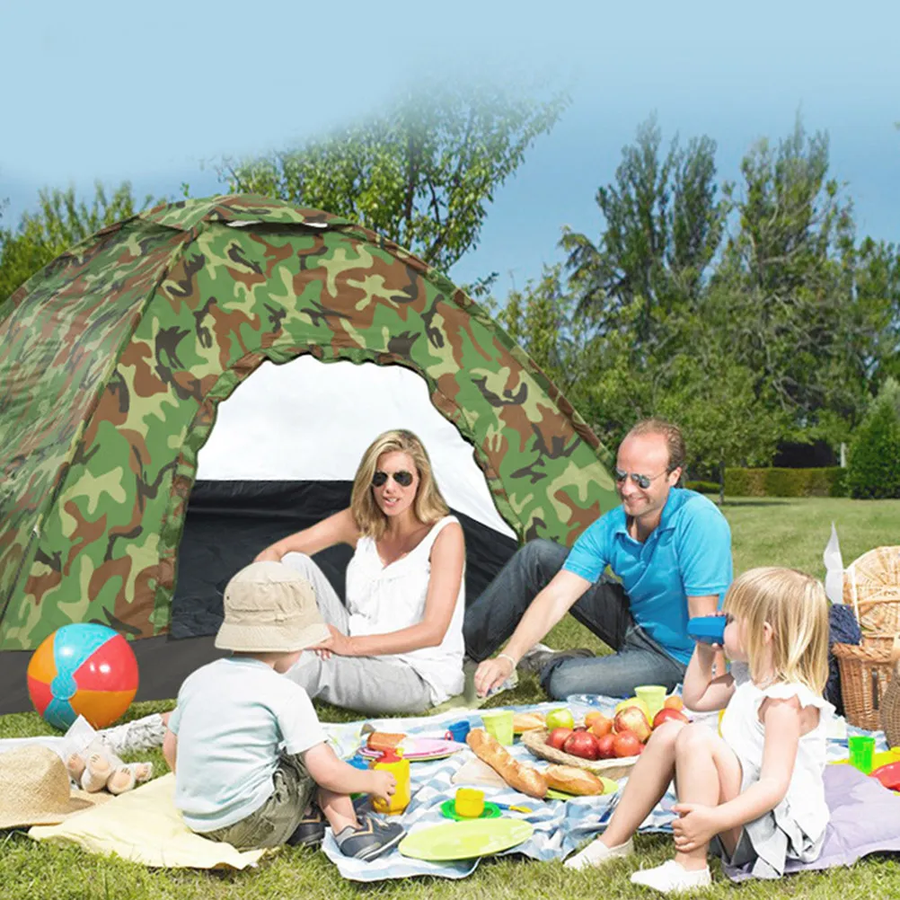 

1Pcs Camouflage Tent Waterproof Lightweight Quick Setup Camping Tent for Outdoor Hiking Traveling Beach Sporting Event