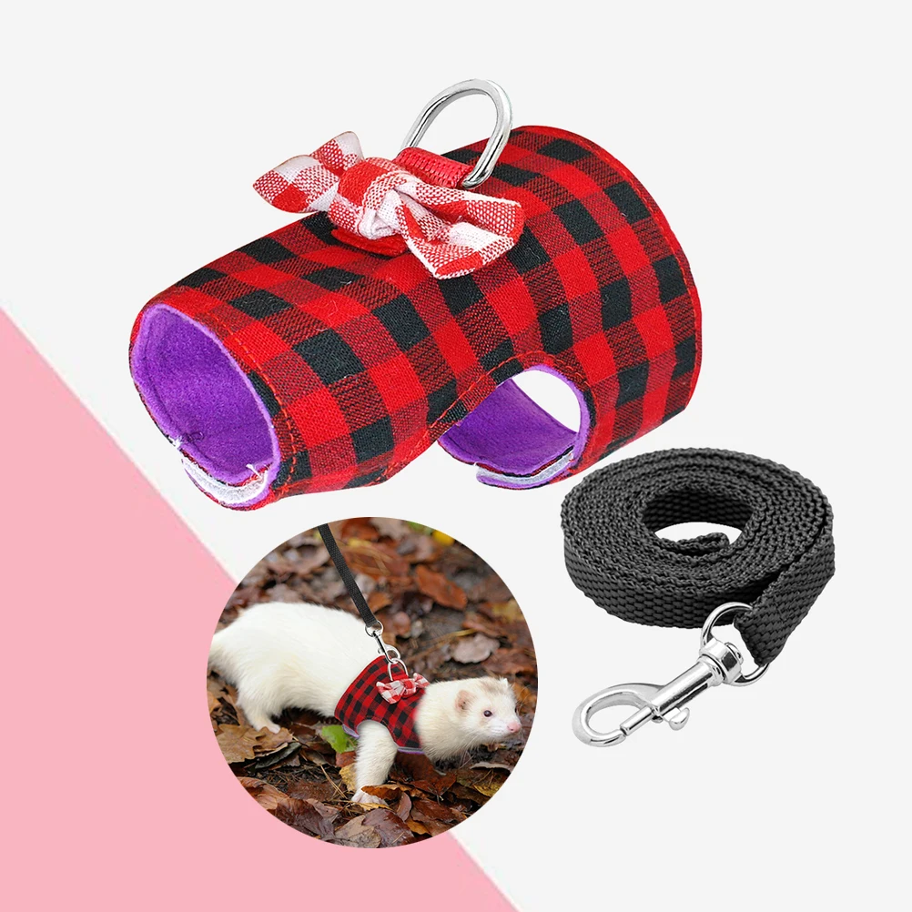 

Small Animal Chest Neck Brace Pet Tape With Leash Chinchilla Mesh
