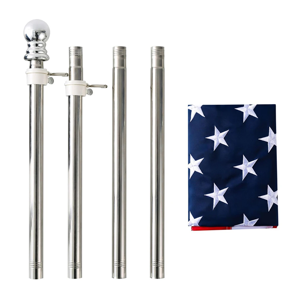 

1 set 3x5FT Stainless Steel Boat Flag Poles Kit for Outdoor Garden Yard Strong Wind Resistant Durable Flag
