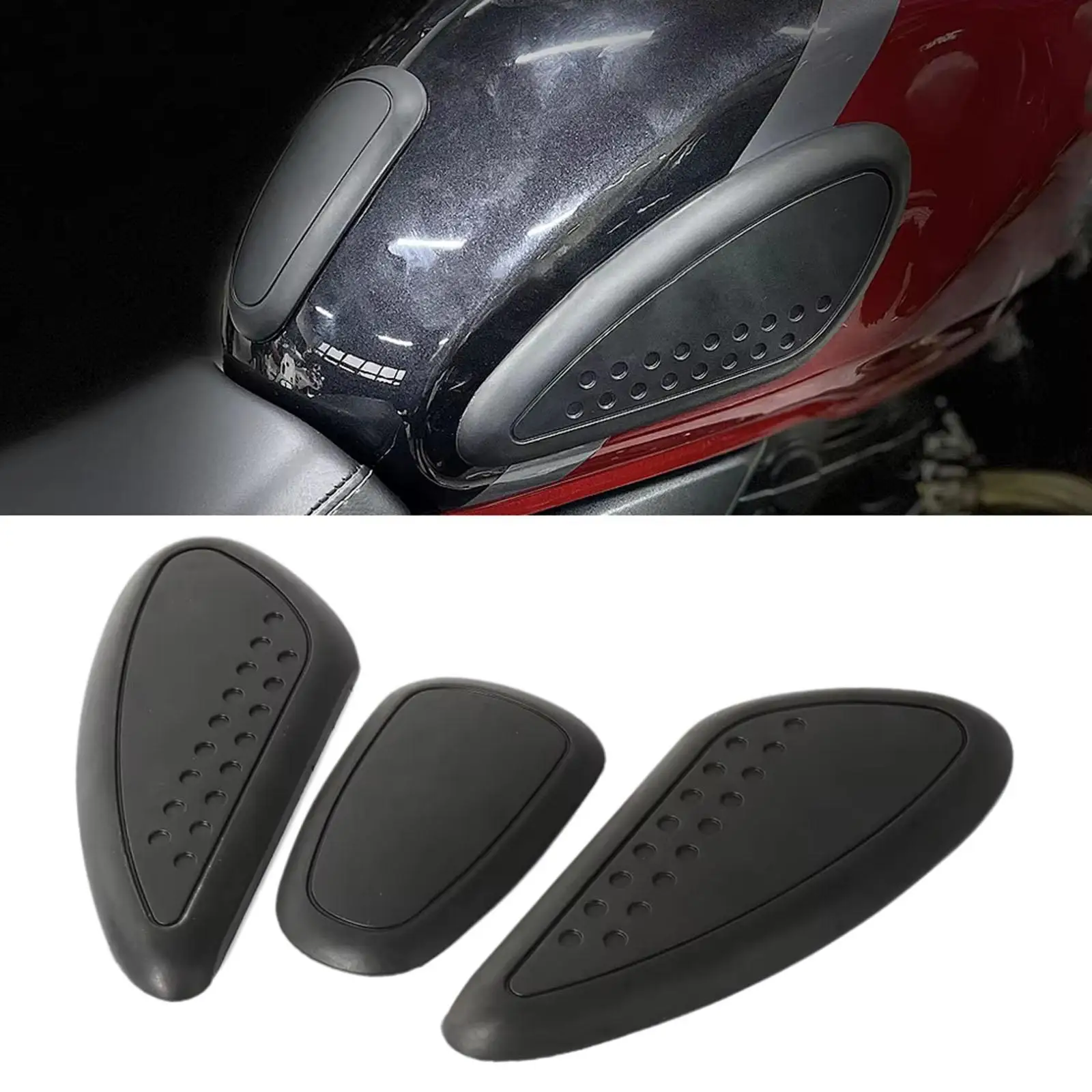 

Motorcycle Tank Pads Knee Pads Covers Knee Decals Protection Black Accessories