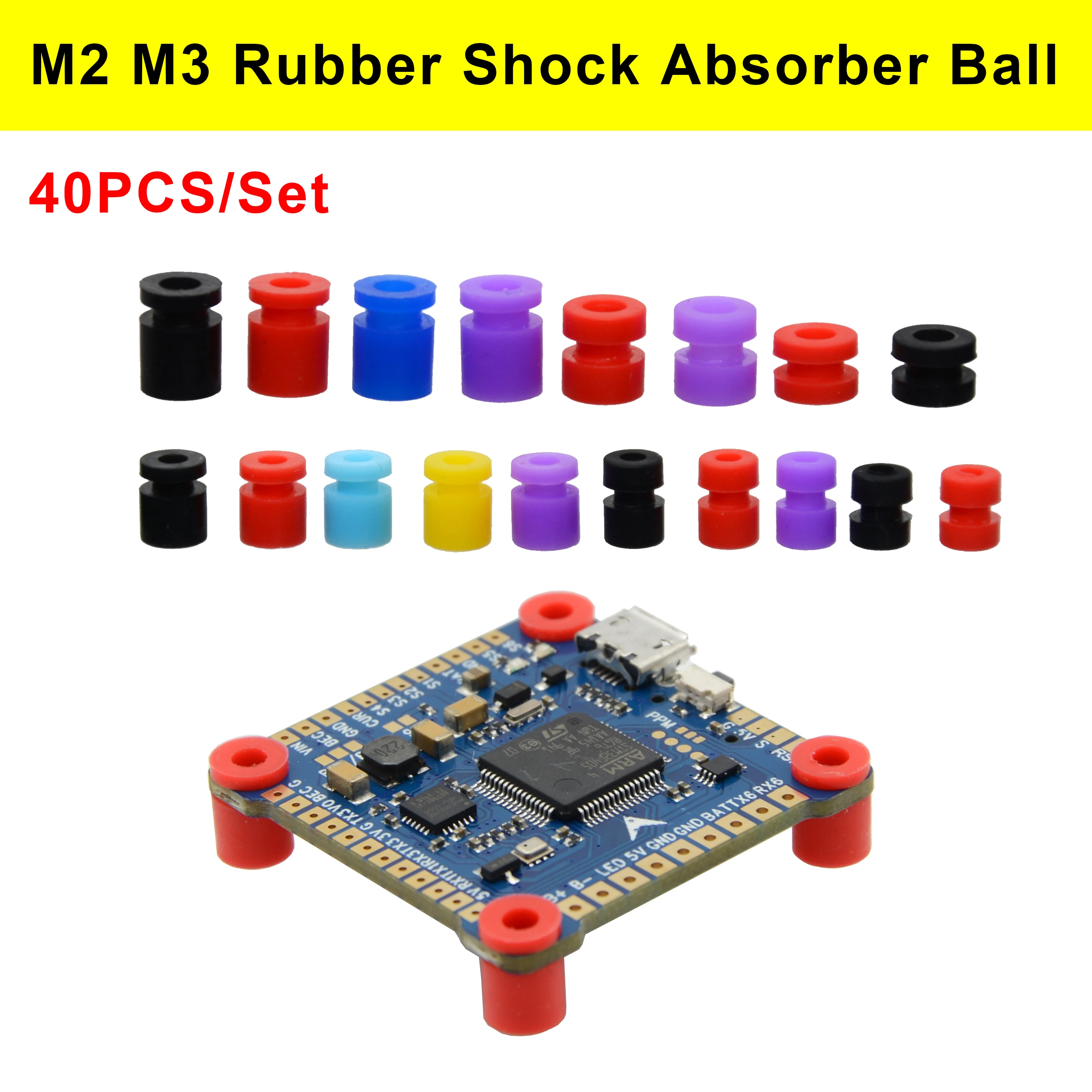 40PCS M2/M3 RC Rubber Shock Absorber Ball For FPV Racing Drone F4 F7 Flight Control Quadcopter Anti Vibration Silicone Balls