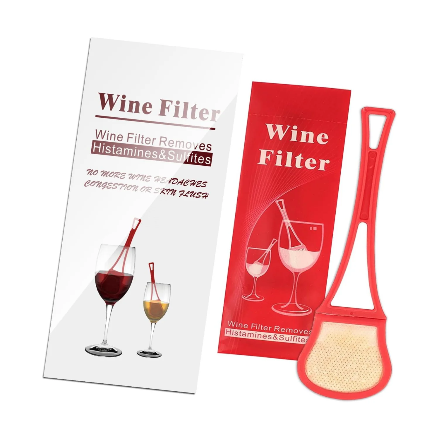 Wine Filter Bar - Effectively removes sulfites, histamines, and all-natural cleansers to prevent wine headaches, nausea, hangove