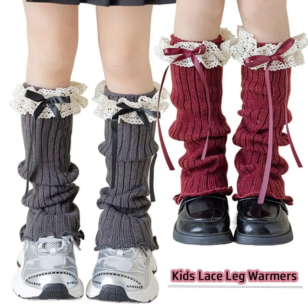 Kid Lace Leg Warmers High Elastic Lace Trim Sweet Lolita Style Socks Knitted Children Foot Warmer Leg Children Wear Cloth Tight