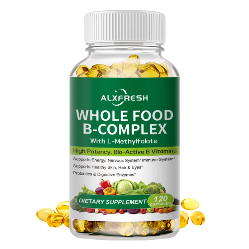 Vitamin B Complex Capsule for Supports the Nervous System Healthy Hair and Eyes Supports Energy Stress & Supports Better Moods