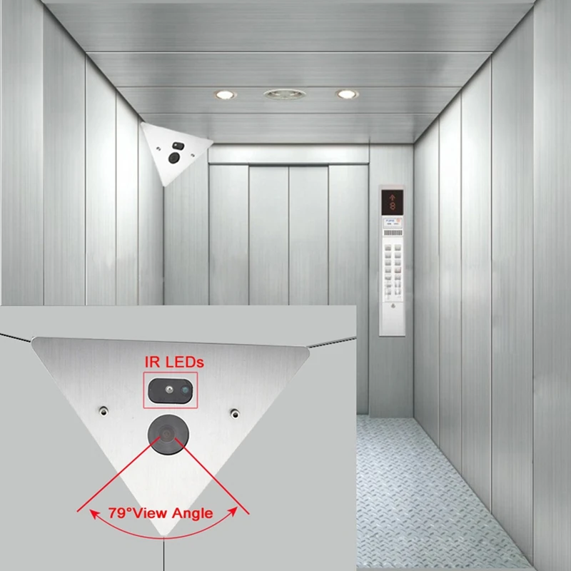 New-H.265 5MP POE الأشعة تحت الحمراء IR للرؤية الليلية الزاوية مصعد كام شبكة كاميرا IP عدسة 3.6 مللي متر مع ميكروفون الصوت