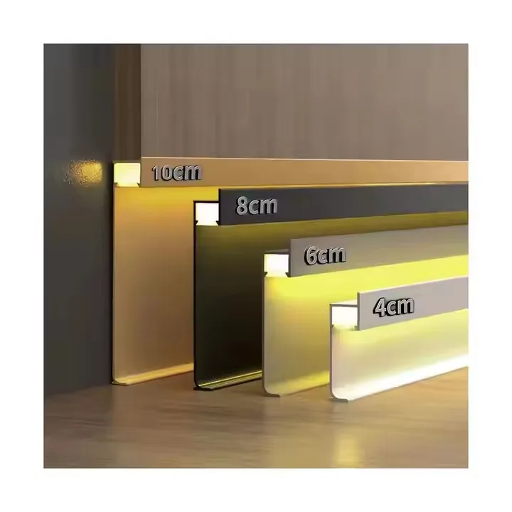 Modern 45 Degree Angle LED Baseboard Downward Illuminated Base with Light Trough for Office & Apartment Projects