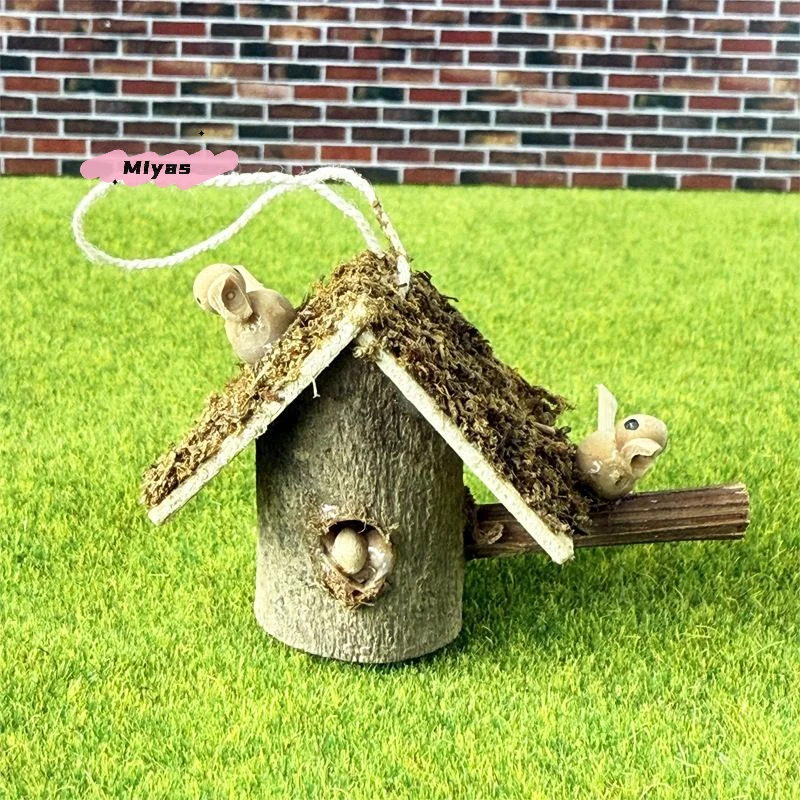 

1 шт., подвеска в стиле ретро, птичье гнездо, миниатюрный орнамент, масштаб 1/12, аксессуар для кукольного домика, модель игрушки