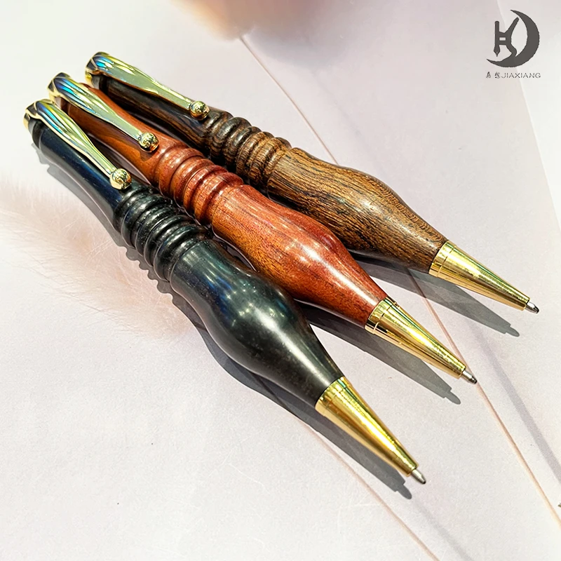 قلم حبر جاف مصنوع يدويًا بشكل فريد من نوعه مصنوع يدويًا من خشب النمر/الخشب الحامض/الأبنوس لكتابة المنتجات المكتبية والمعلم المدرسي للموظفين